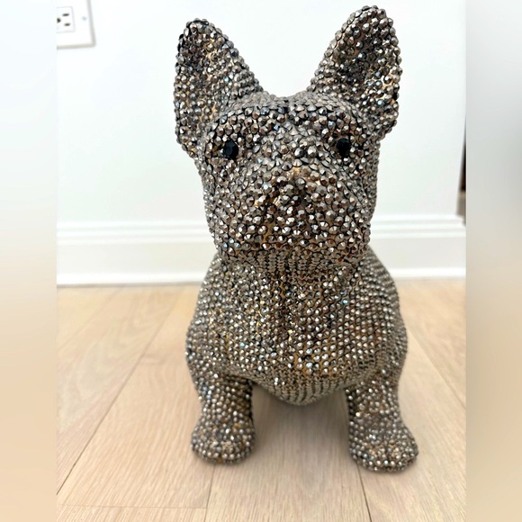 Rhinestone French Bulldog Piggy Bank Statue - Picture 4 of 11